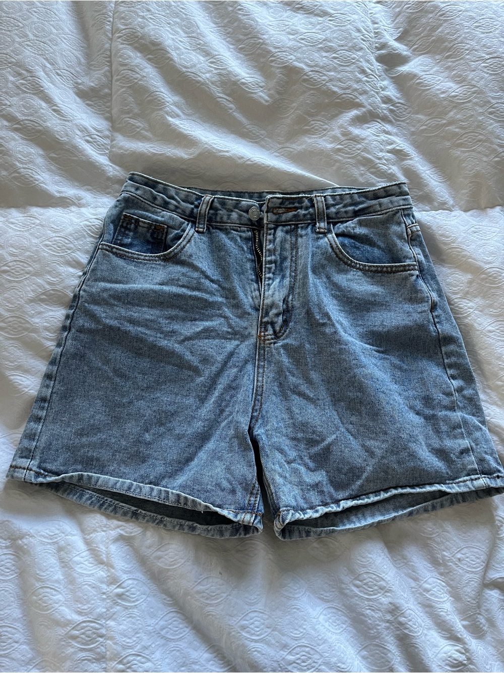 Classic High-Rise Blue Denim Women’s Shorts